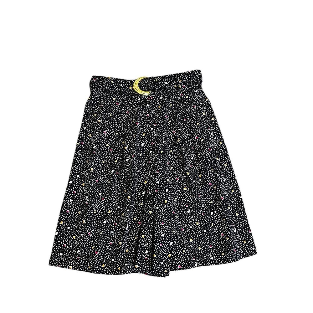 Shannon Shorts 11/12 Pleated Preppy Extreme High Waist Pull On Abstract Artsy